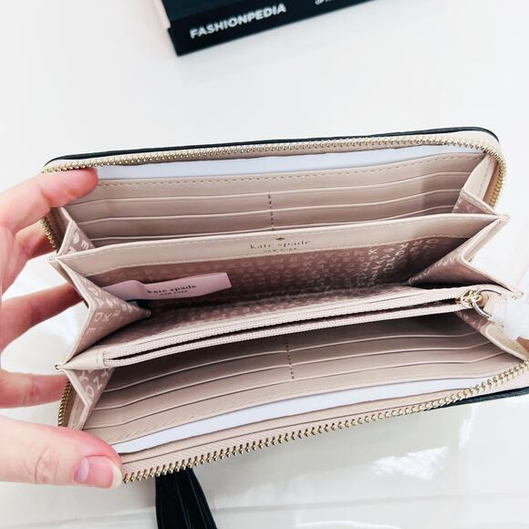 KATE SPADE NY NWT Chester Street Neda Wallet Warm Beige Zip Around Continental - Picture 6 of 8